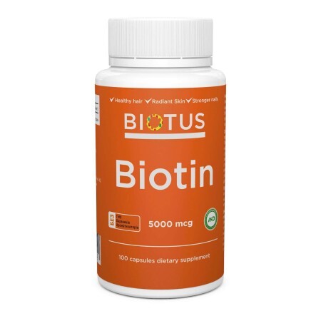 Биотин Biotin Biotus 5000 мкг 100 капсул