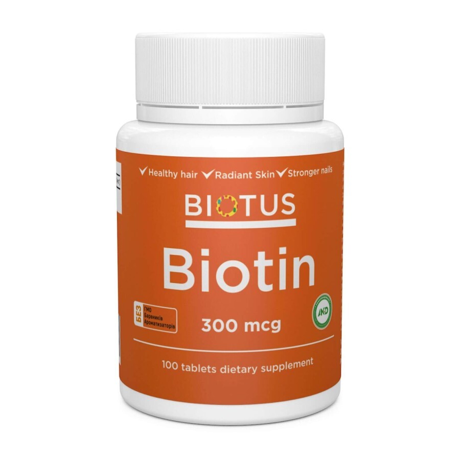 Биотин Biotin Biotus 300 мкг 100 таблеток: цены и характеристики
