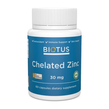 Хелатний цинк Chelated Zinc Biotus 30 мг 60 капсул