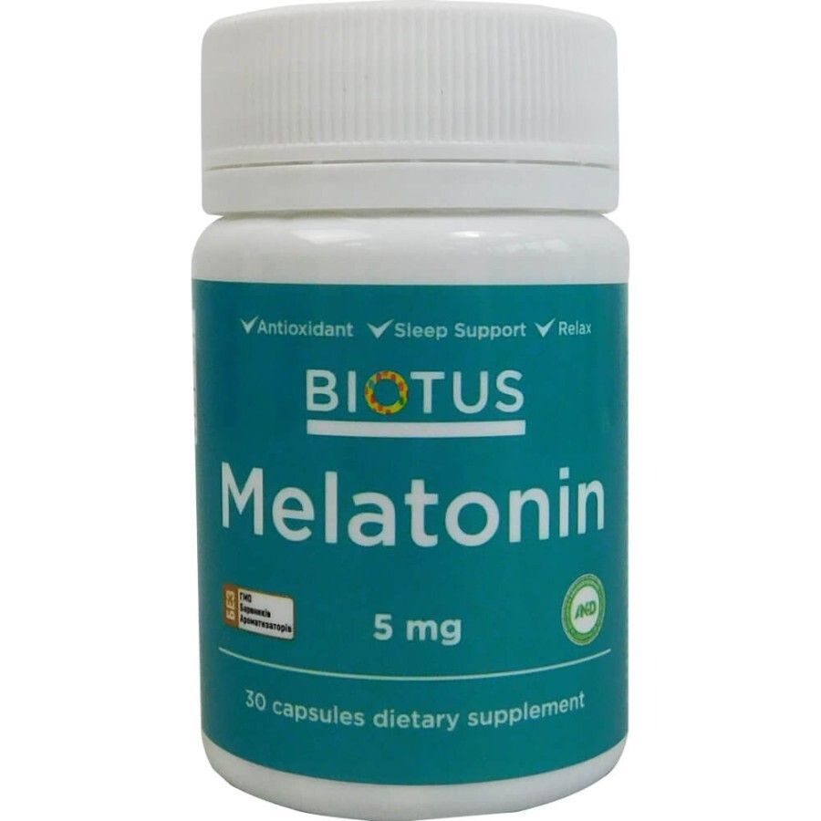 Мелатонін Melatonin Biotus 5 мг 30 капсул: ціни та характеристики