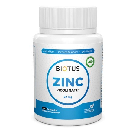 Цинк піколінат Zinc Picolinate Biotus 22 мг 60 капсул