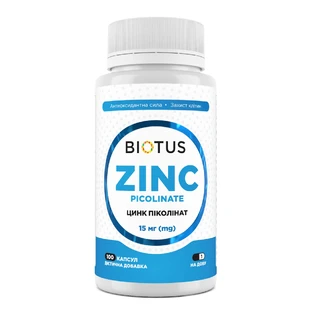 Цинк пиколинат Zinc Picolinate Biotus 15 мг 100 капсул