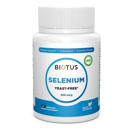 Селен Selenium Biotus без дріжджів 200 мкг 60 капсул
