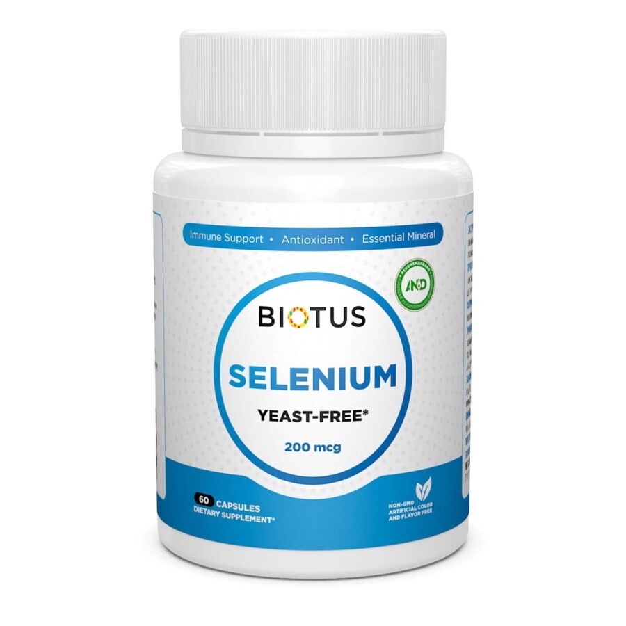Селен Selenium Biotus без дріжджів 200 мкг 60 капсул: ціни та характеристики