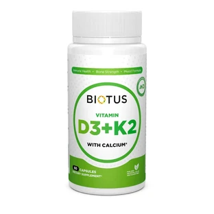 Вітамін Д3 К2 з кальцієм Biotus 60 капсул
