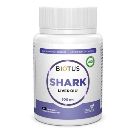 Риб'ячий жир з печінки акули Shark Liver Oil Biotus 60 капсул