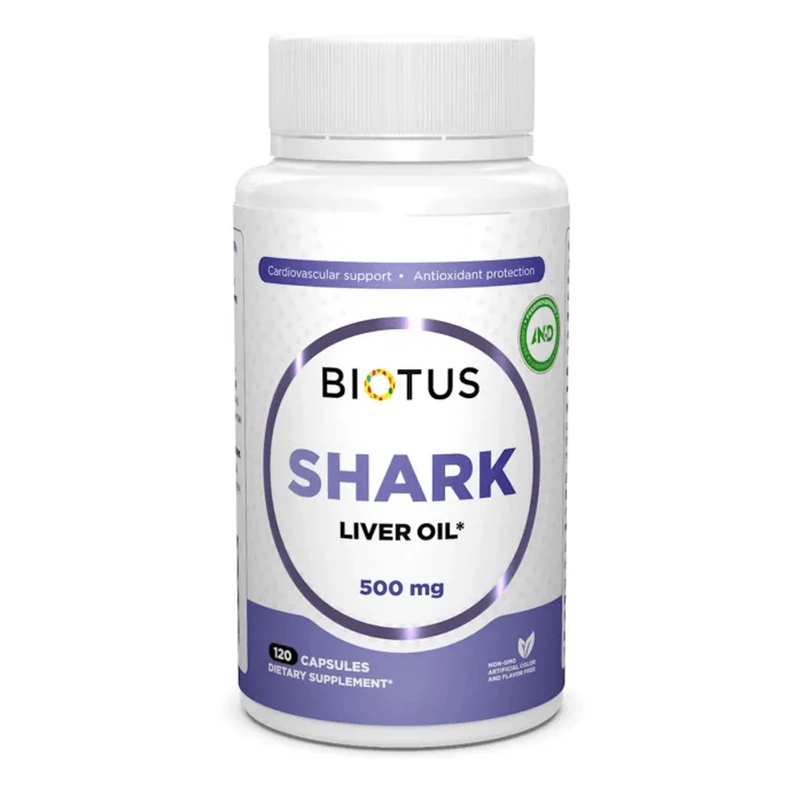 Рыбий жир из печени акулы Shark Liver Oil Biotus 120 капсул: цены и характеристики