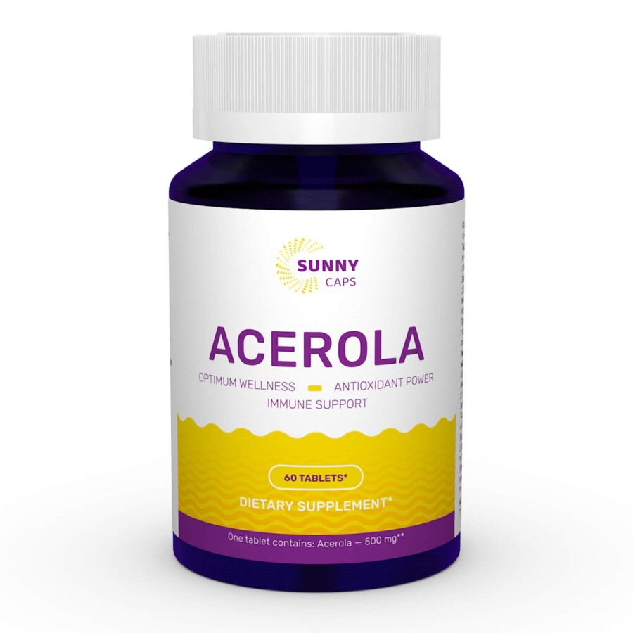 Ацерола Acerola Sunny Caps 500 мг 60 таблеток: цены и характеристики