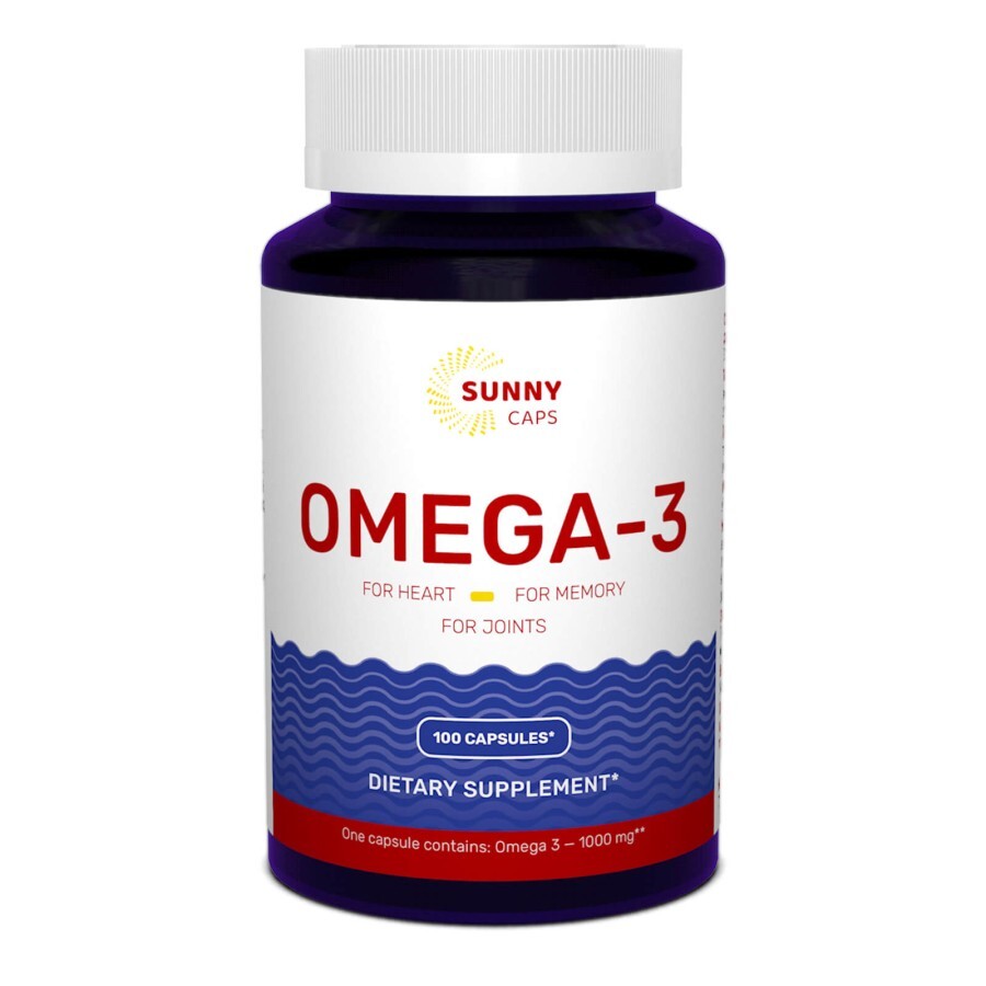 Омега-3 риб'ячий жир Omega-3 Active Powerful Sunny Caps 1000 мг 100 гелевих капсул: ціни та характеристики