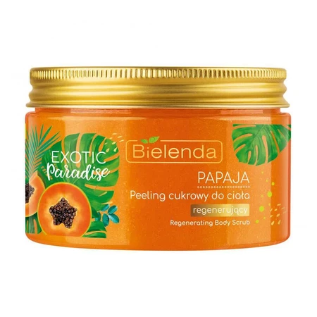 Відновлювальний цукровий скраб для тіла Bielenda Exotic Paradise Regenerating Body Scrub Papaja Папайя, 350 г: ціни та характеристики