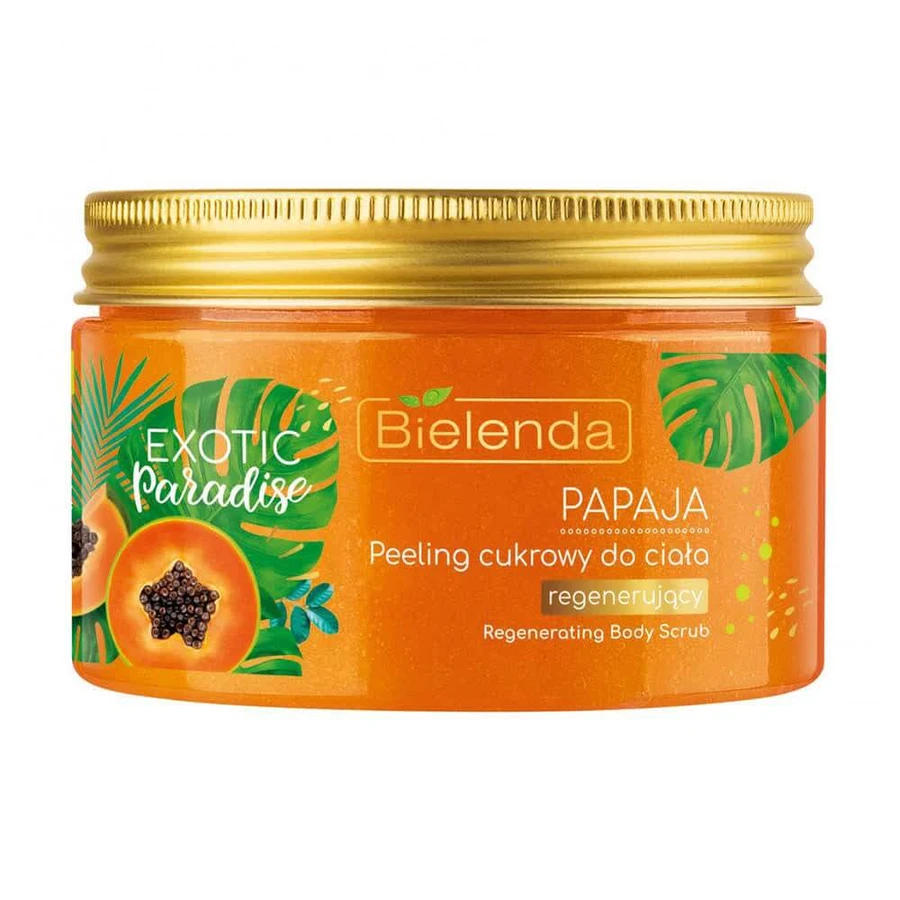 Відновлювальний цукровий скраб для тіла Bielenda Exotic Paradise Regenerating Body Scrub Papaja Папайя, 350 г: ціни та характеристики