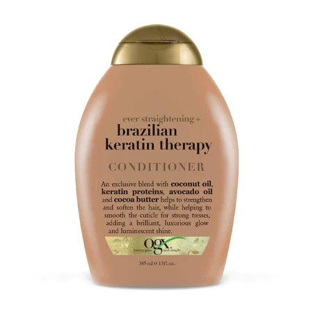 Разглаживающий кондиционер OGX Ever Straightening + Brazilian Keratin Therapy Conditioner Бразильский кератин, для укрепления волос, 385 мл: цены и характеристики
