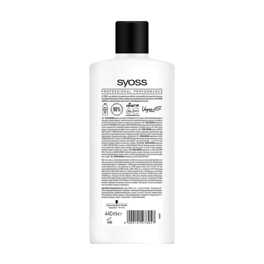 Бальзам Syoss Repair для сухих и поврежденных волос 440 мл: цены и характеристики