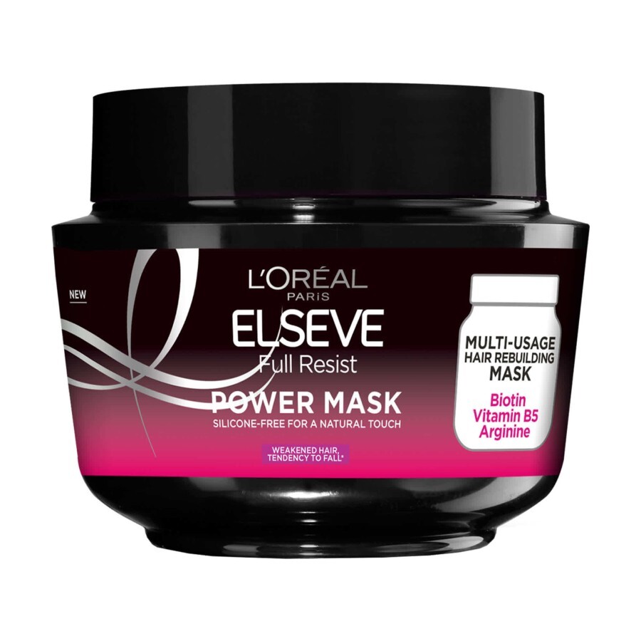 Маска L'Oreal Paris Elseve Full Resist Power Mask Зміцнювальна, для ослабленого волосся схильного до випадіння, 300 мл: ціни та характеристики