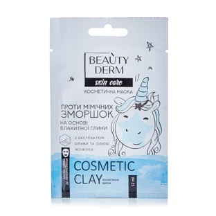Косметична маска BeautyDerm Антивугрова на основі блакитної глини проти мімічних зморшок, 12 мл