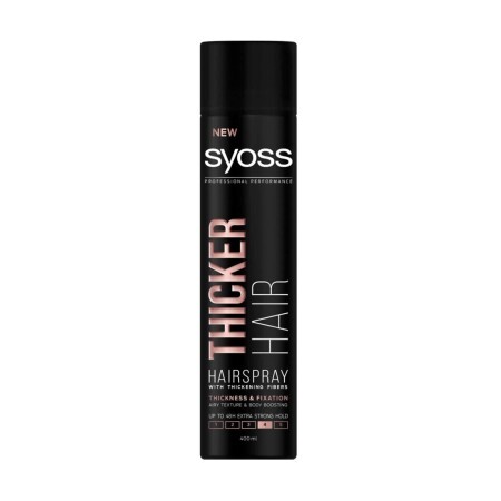 Лак для волосся Syoss Thicker Hair з волокнами для потовщення волосся Фіксація 4 400 мл