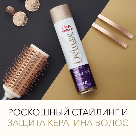 Лак для тонкого волосся Wella Deluxe Pure Fulness Об'єм, суперсильна фіксація, 250 мл: ціни та характеристики