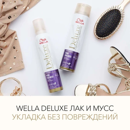 Лак для тонкого волосся Wella Deluxe Pure Fulness Об'єм, суперсильна фіксація, 250 мл: ціни та характеристики