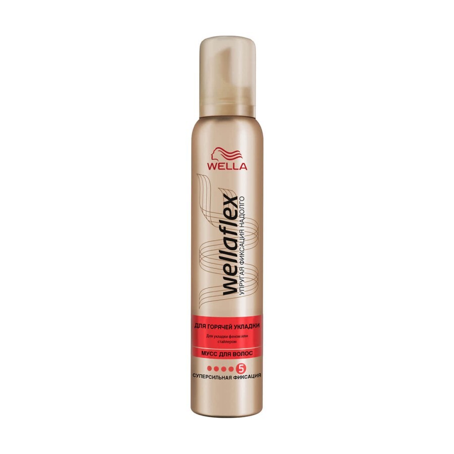 Мус для волосся Wella Wellaflex для гарячого укладання сильної фіксації 200 мл: ціни та характеристики