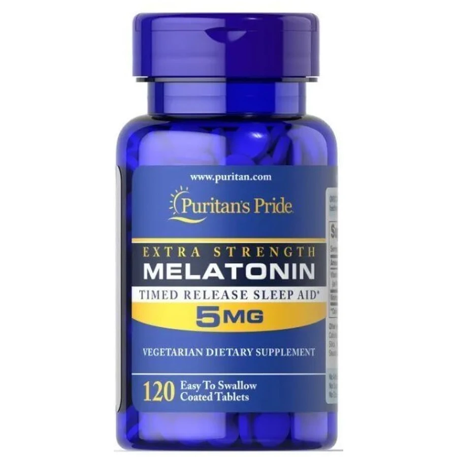 Мелатонин, Melatonin, Puritan's Pride, 5 мг, 120 таблеток (медленного высвобождения): цены и характеристики