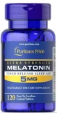 Мелатонін, Melatonin, Puritan's Pride, 5 мг, 120 таблеток (повільного вивільнення)