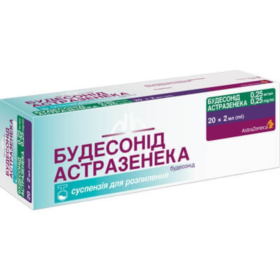 Будесонид Астразенека суспензия д/розпил. 0.25 мг/мл по 2 мл №20: цены и характеристики