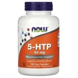 5-HTP Гидрокситриптофан Now Foods 50 мг вегетарианские капсулы №180