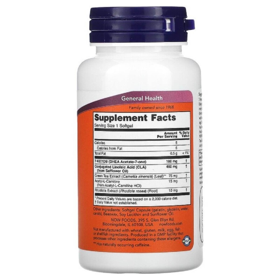 7-Кето Now Foods LeanGels 100 мг желатинові капсули №60: ціни та характеристики