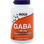 Гамма-Аміномасляна Кислота GABA Now Foods 750 мг вегетаріанські капсули №200: ціни та характеристики
