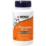 L- Теанин, L-Theanine, Now Foods, 100 мг, 90 вегетарианских капсул: цены и характеристики