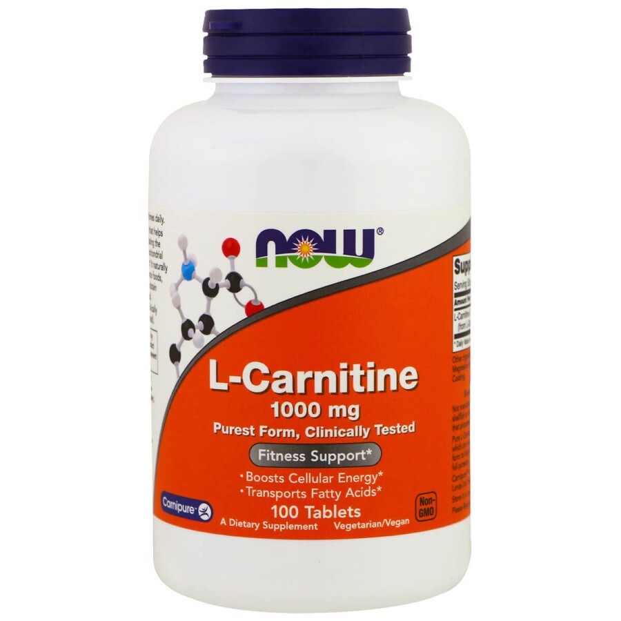 L-Карнитин Now Foods 1000 мг таблетки №100: цены и характеристики