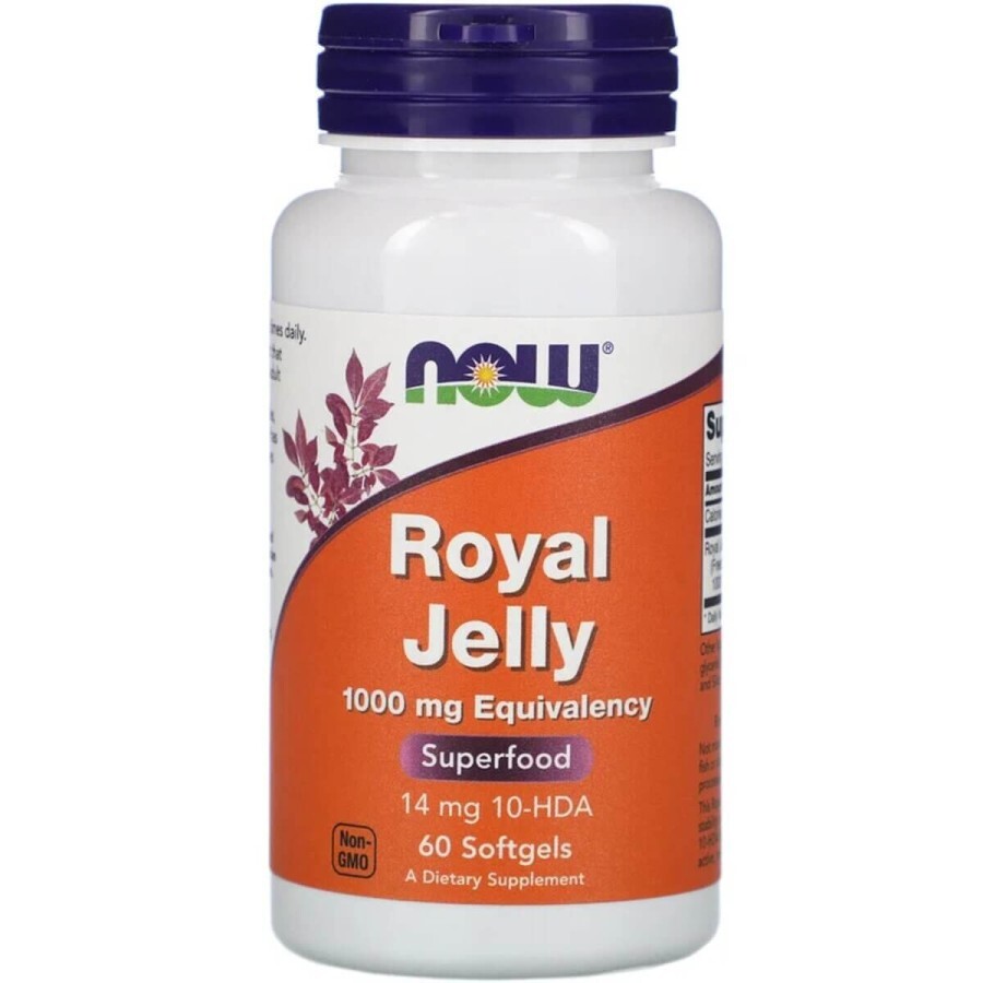 Маточне молочко Now Foods Royal Jelly 1000 мг гелеві капсули №60: ціни та характеристики