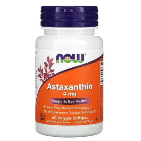 Астаксантин Now Foods 4 мг желатиновые капсулы №60