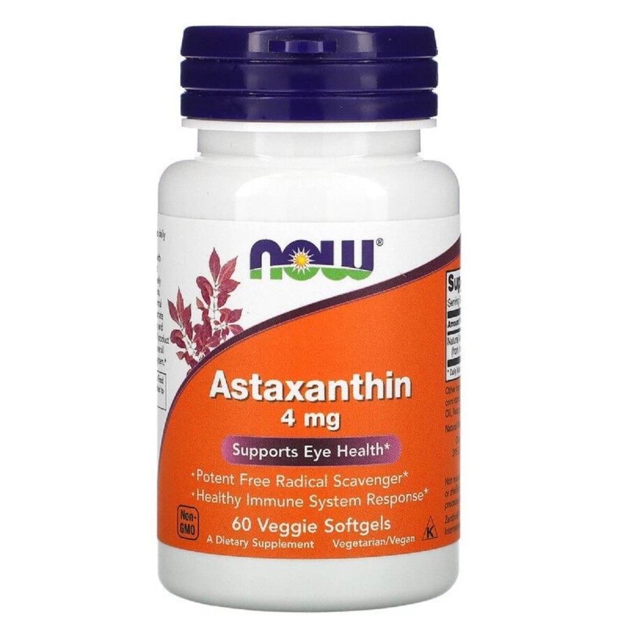 Астаксантин Now Foods 4 мг желатиновые капсулы №60: цены и характеристики