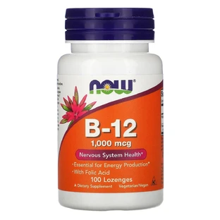 Вітамін B-12 Now Foods 1000 мкг льодяники №100