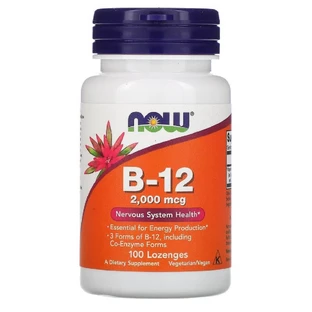 Вітамін B-12 Now Foods 2000 мкг льодяники №100