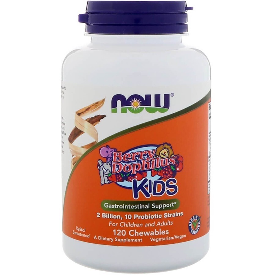Дофілус пробіотики Now Foods Berry Dophilus для дітей жувальні таблетки №120: ціни та характеристики