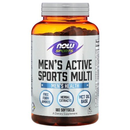 Чоловічі мультівітаміни Now Foods для активних видів спорту гелеві капсули №180