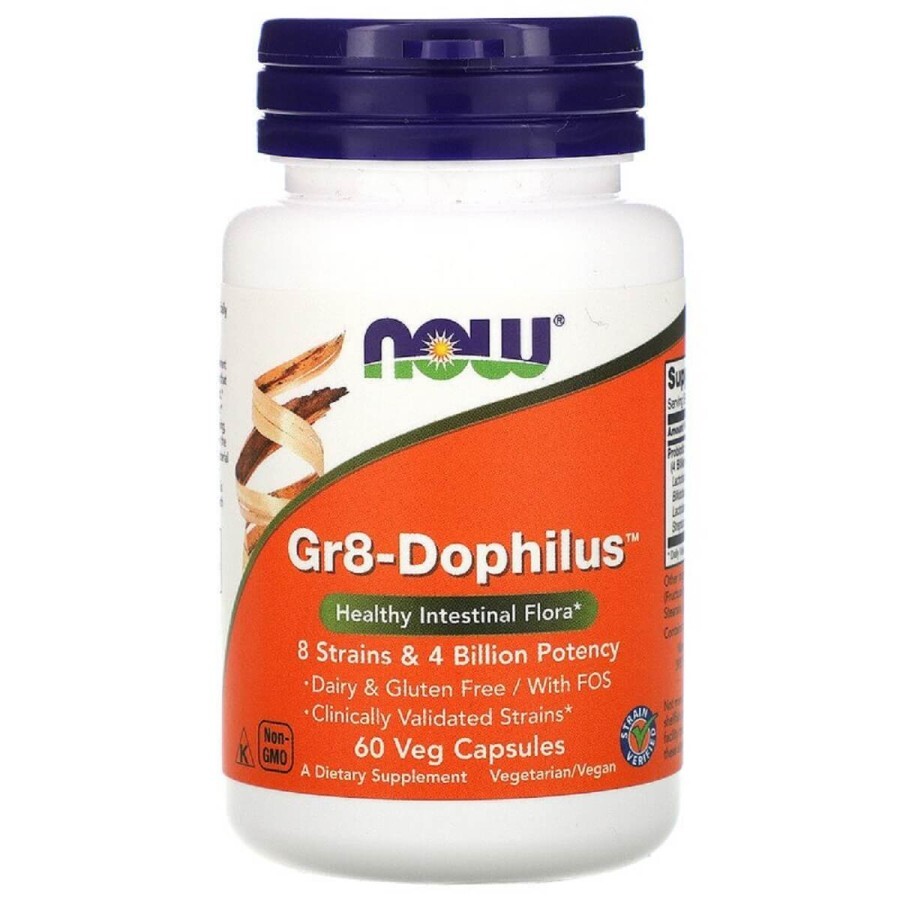 Пробіотики Now Foods Gr8 - Dophilus для поліпшення шлункового тракту вегетаріанських капсули №60: ціни та характеристики