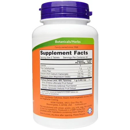 Трифала Now Foods 500 мг таблетки №120: цены и характеристики