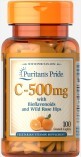 Витамин С с биофлавоноидами Puritan&#39;s Pride Шиповник 500 мг каплеты с покрытием №100