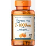 Вітамін С з біофлавоноїдами Puritan's Pride Шипшина 1000 мг каплети з покриттям №100