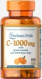 Витамин С с биофлавоноидами Puritan&#39;s Pride Шиповник 1000 мг каплеты с покрытием №100