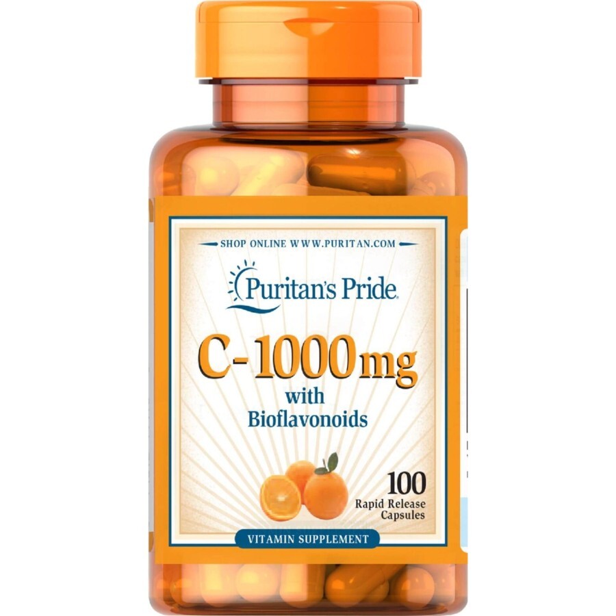Вітамін С з біофлавоноїдами Puritan's Pride 1000 мг капсули №100: ціни та характеристики