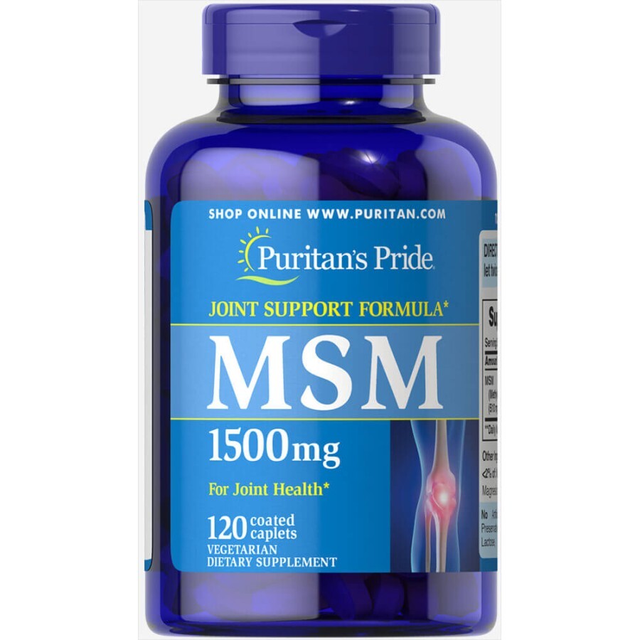 Метилсульфонилметан MSM Puritan's Pride 1500 mg каплеты с покрытием №120: цены и характеристики