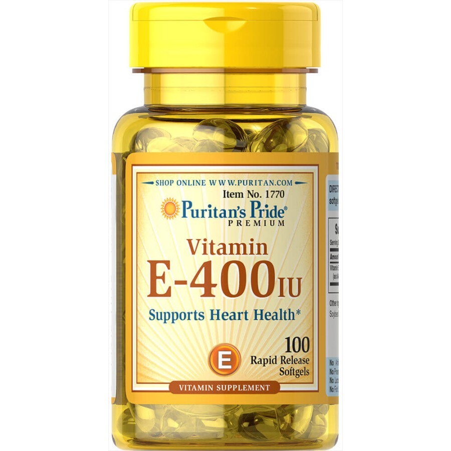 Витамин Е Puritan's Pride 400 МЕ гелевые капсулы №100: цены и характеристики