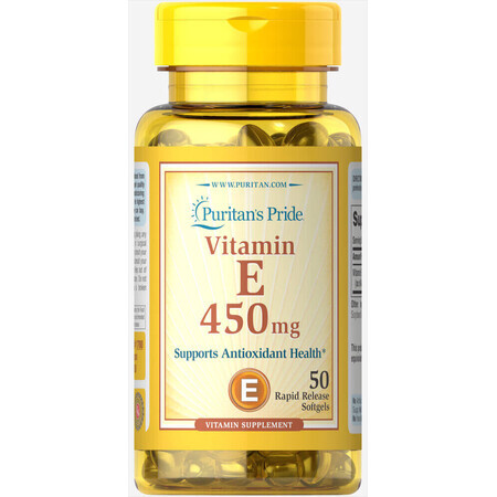 Вітамін Е Puritan's Pride 450 мг гелеві капсули №50