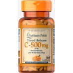 Витамин С с биофлавоноидами Vitamin C Rose Hips Puritan's Pride 500 мг каплеты с покрытием №100: цены и характеристики