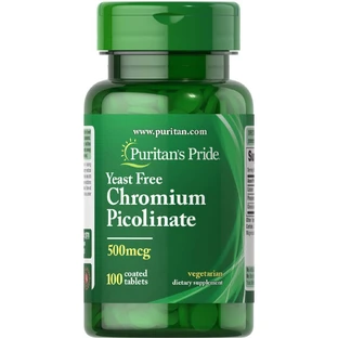Пиколинат хрома Puritan's Pride без дрожжей 500 мкг таблетки №100