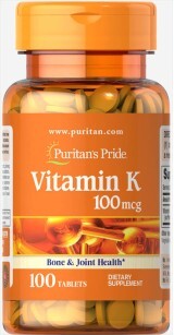 Витамин К Puritan&#39;s Pride 100 мкг таблетки №100